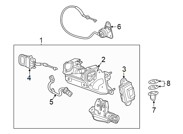 Diagram Engine lid. Lock & hardware. for your 2021 Chevrolet Traverse    