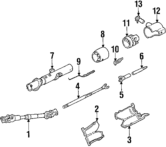 Diagram STEERING COLUMN ASSEMBLY. for your 2005 Chevrolet Silverado 1500 Z71 Off-Road Standard Cab Pickup Fleetside  