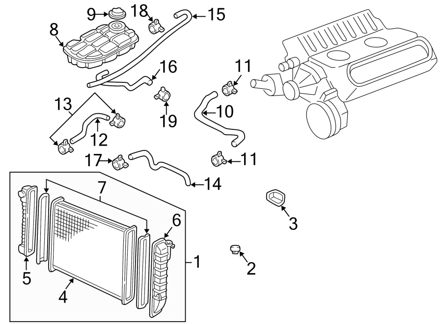 Diagram RADIATOR & COMPONENTS. for your 2013 Chevrolet Equinox LTZ Sport Utility  