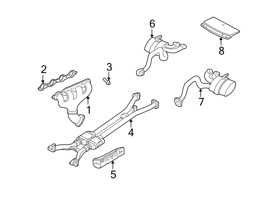 Diagram EXHAUST SYSTEM. EXHAUST COMPONENTS. for your 2018 Chevrolet Equinox 1.6L DIESEL A/T FWD LT Sport Utility 