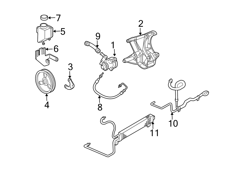 3Steering gear & linkage. Pump & hoses.https://images.simplepart.com/images/parts/motor/fullsize/CF97150.png