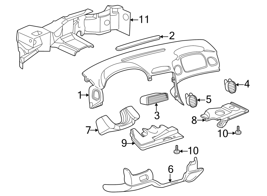 11INSTRUMENT PANEL.https://images.simplepart.com/images/parts/motor/fullsize/CF97185.png