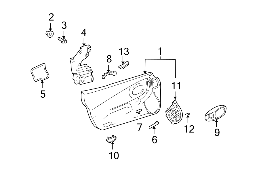 Diagram DOOR. INTERIOR TRIM. for your 2017 Chevrolet Spark   