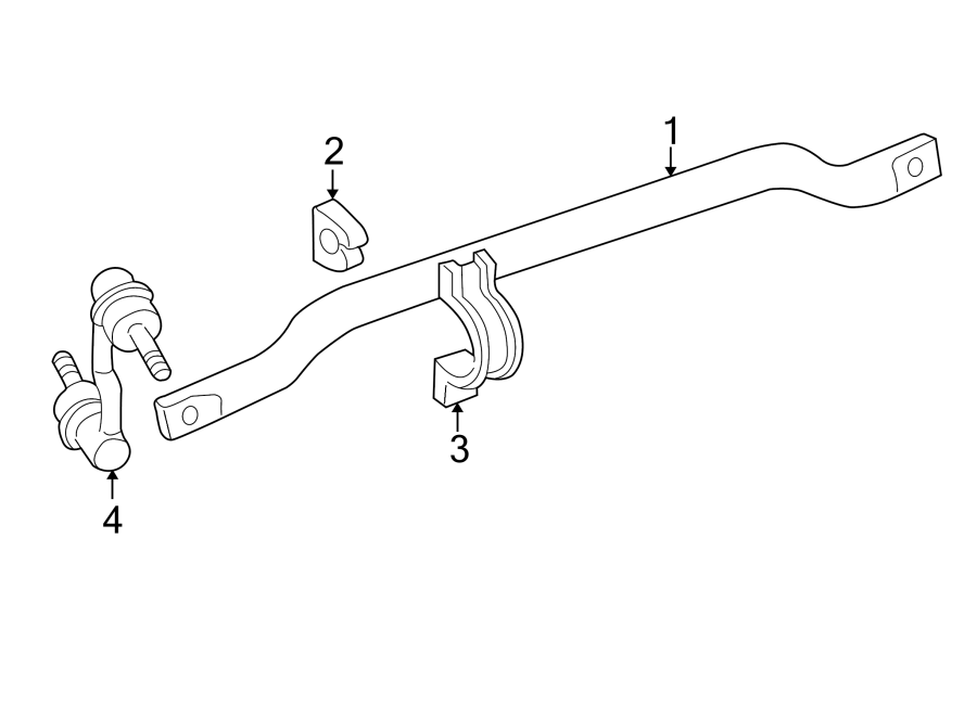 REAR SUSPENSION. STABILIZER BAR & COMPONENTS.