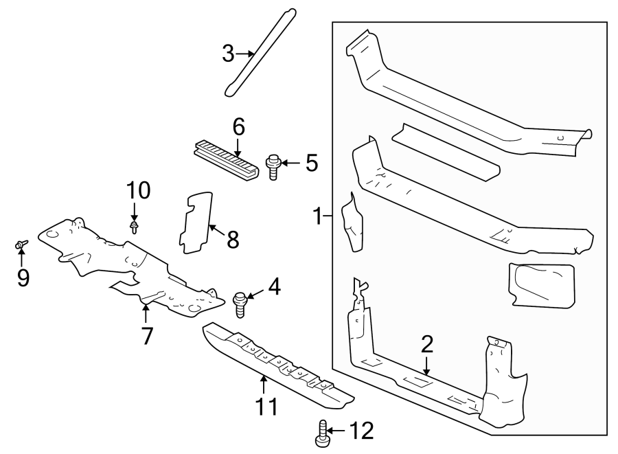 12RADIATOR SUPPORT.https://images.simplepart.com/images/parts/motor/fullsize/CG00025.png