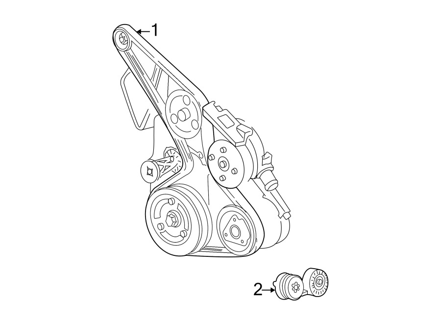 Diagram BELTS & PULLEYS. for your 2015 GMC Sierra 2500 HD 6.6L Duramax V8 DIESEL A/T 4WD SLE Extended Cab Pickup Fleetside 