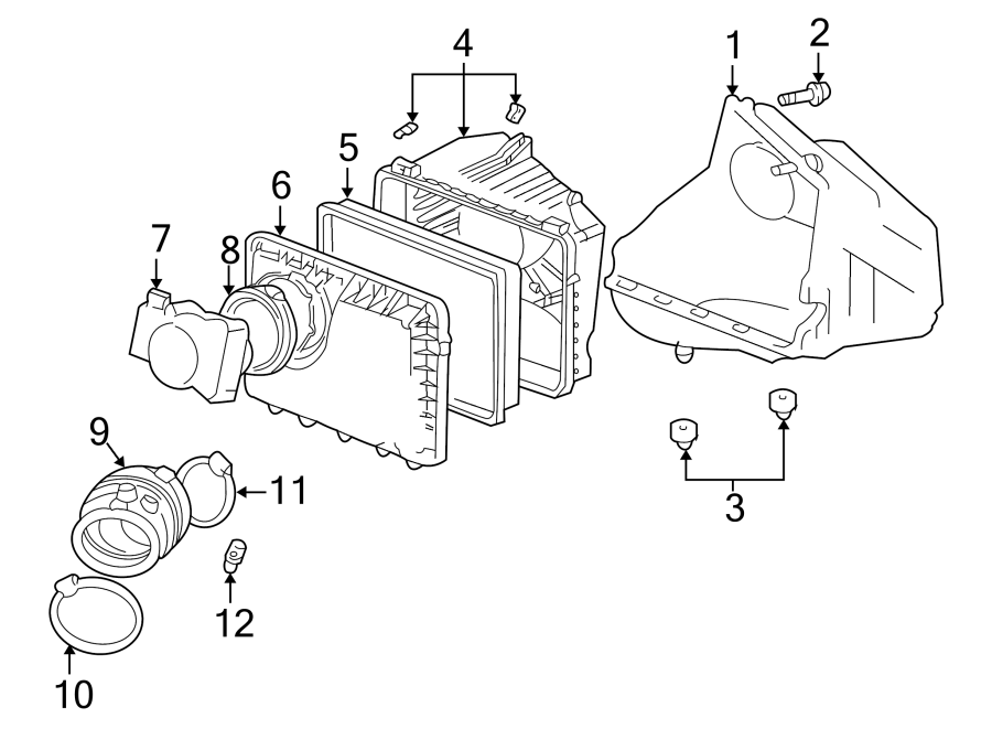 Diagram ENGINE / TRANSAXLE. AIR INTAKE. for your 2016 Chevrolet Spark 1.4L Ecotec CVT LT Hatchback 