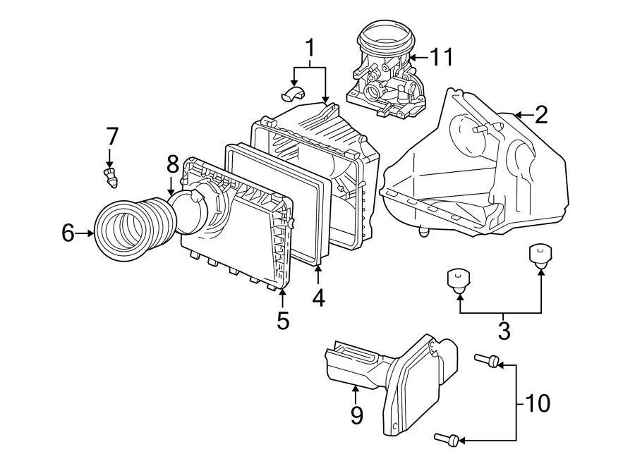 Diagram ENGINE / TRANSAXLE. AIR INTAKE. for your 2020 Chevrolet Spark 1.4L Ecotec CVT ACTIV Hatchback 