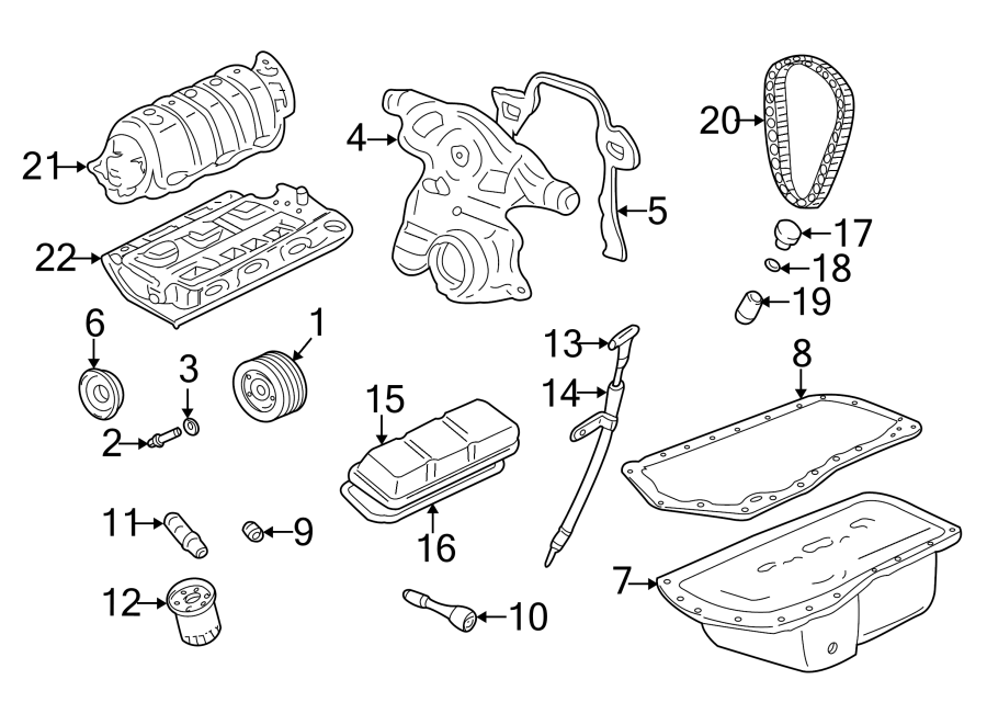 Diagram Engine / transaxle. Engine parts. for your 2021 Chevrolet Camaro LT Coupe 2.0L Ecotec A/T 