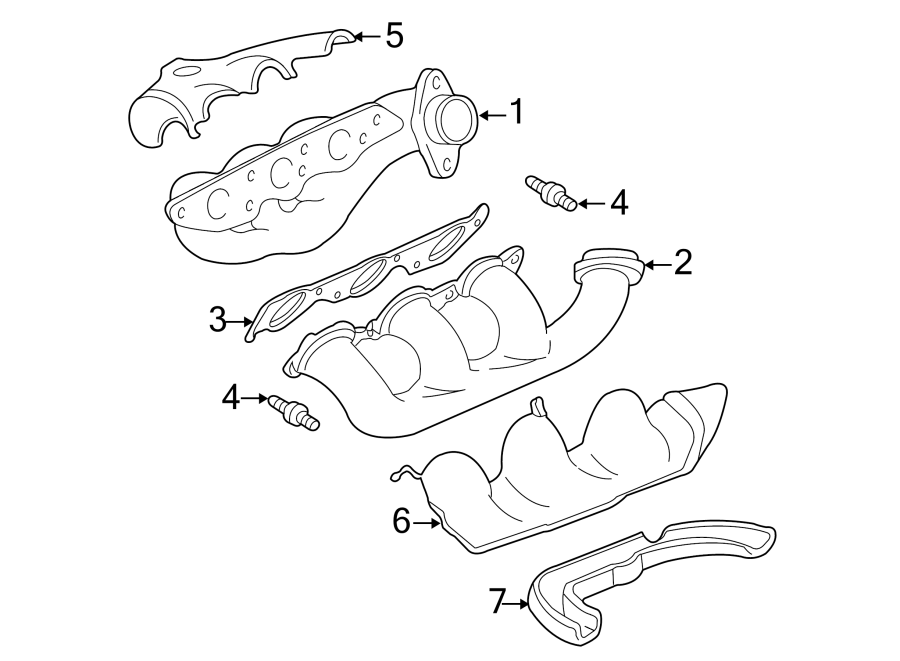 Diagram EXHAUST SYSTEM. MANIFOLD. for your 1992 Chevrolet K3500  Scottsdale Extended Cab Pickup Fleetside 6.5L V8 DIESEL A/T 