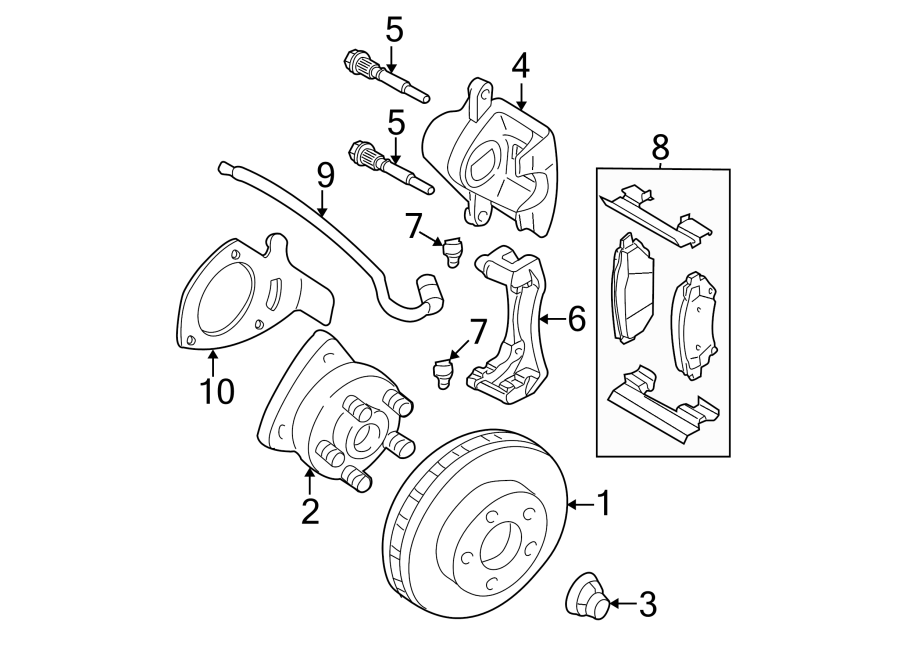 Diagram FRONT SUSPENSION. BRAKE COMPONENTS. for your 2022 Chevrolet Camaro  ZL1 Coupe 