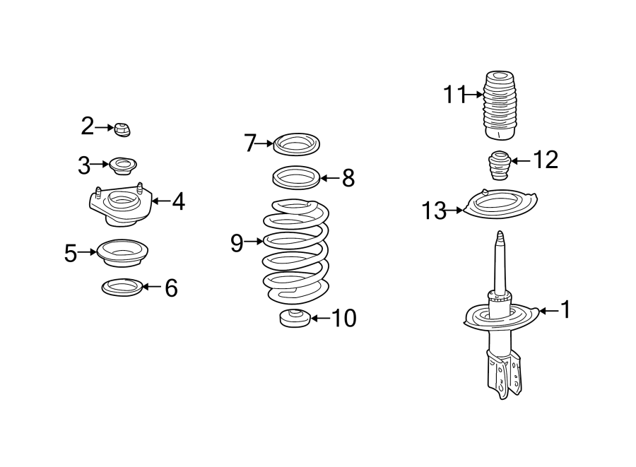 Diagram FRONT SUSPENSION. STRUTS & COMPONENTS. for your 2023 Chevrolet Equinox  LS Sport Utility 