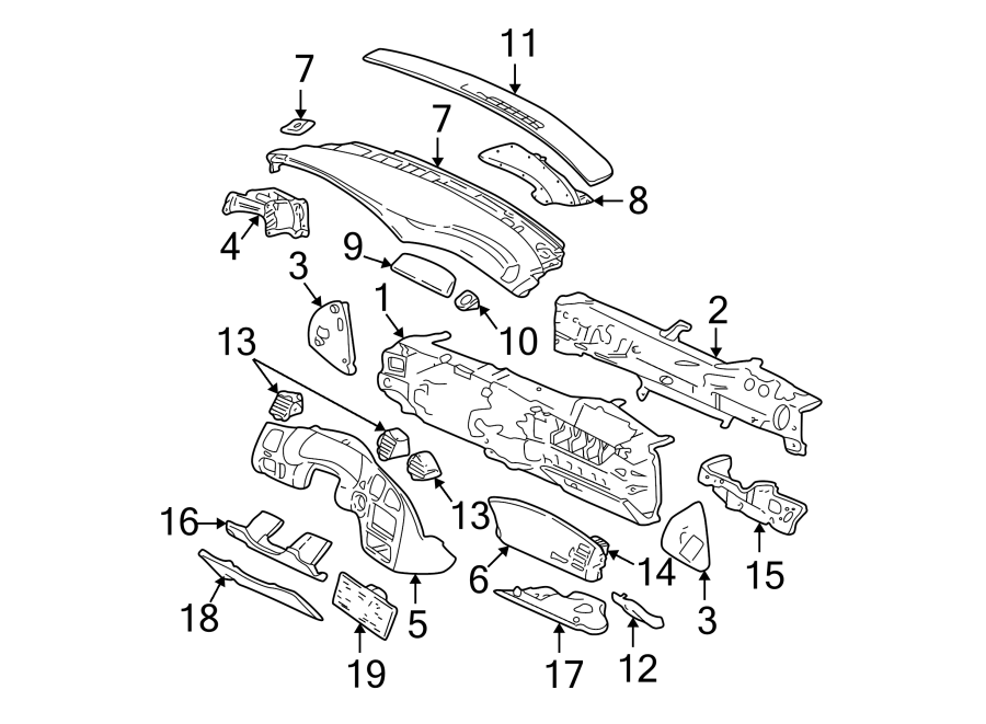 Diagram INSTRUMENT PANEL. for your 2005 Chevrolet Trailblazer EXT   