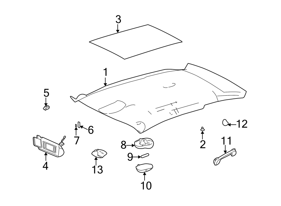 Diagram INTERIOR TRIM. for your 2003 GMC Sierra 2500 HD 8.1L Vortec V8 M/T RWD SLE Standard Cab Pickup 