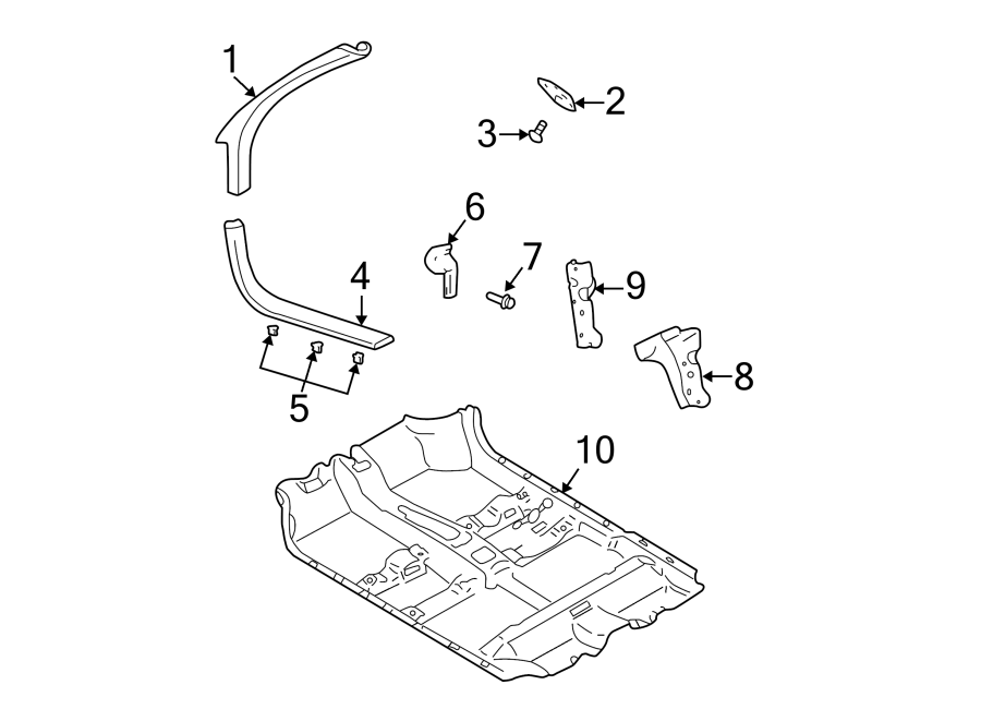 Diagram PILLARS. ROCKER & FLOOR. INTERIOR TRIM. for your 2005 Chevrolet Cavalier   