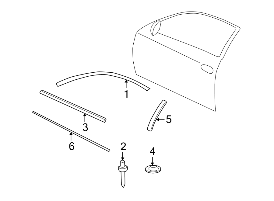 Diagram DOOR. EXTERIOR TRIM. for your 1984 Chevrolet Monte Carlo   