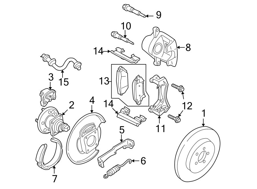 Diagram REAR SUSPENSION. BRAKE COMPONENTS. for your 2002 GMC Sierra 2500 HD 6.0L Vortec V8 A/T RWD SL Standard Cab Pickup Fleetside 