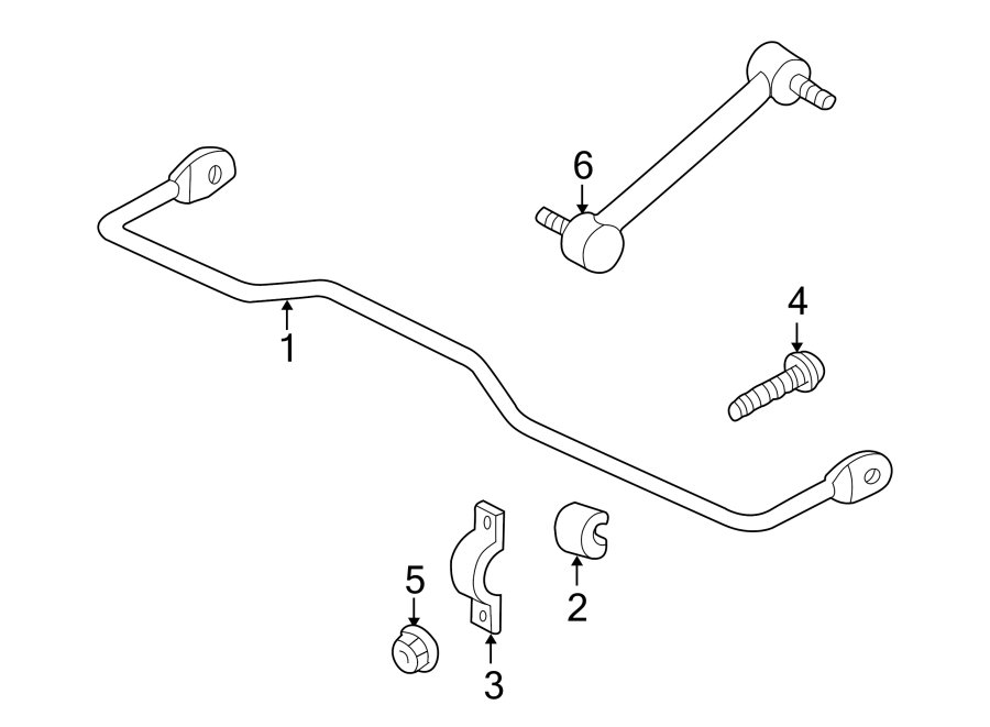 REAR SUSPENSION. STABILIZER BAR & COMPONENTS.