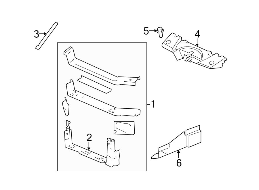 Diagram RADIATOR SUPPORT. for your Cadillac XT4  