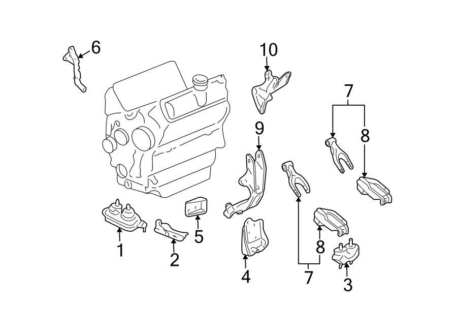 Diagram ENGINE / TRANSAXLE. ENGINE & TRANS MOUNTING. for your 2005 Chevrolet SSR    