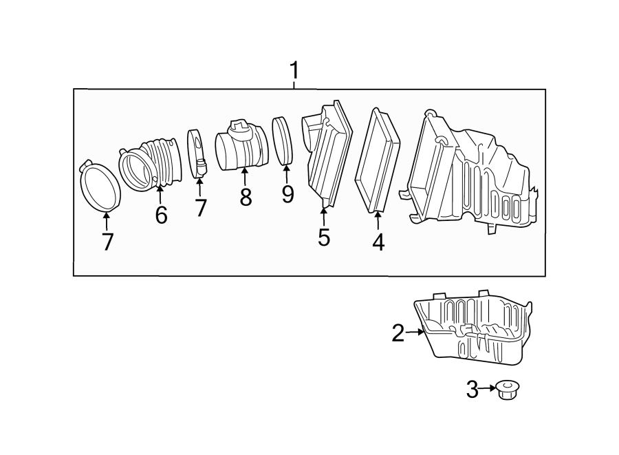 Diagram ENGINE / TRANSAXLE. AIR INTAKE. for your 2020 Chevrolet Spark 1.4L Ecotec CVT ACTIV Hatchback 