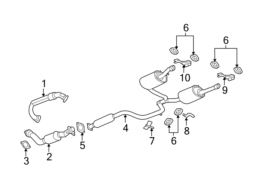 Diagram EXHAUST SYSTEM. EXHAUST COMPONENTS. for your 2023 Chevrolet Camaro  LT1 Coupe 