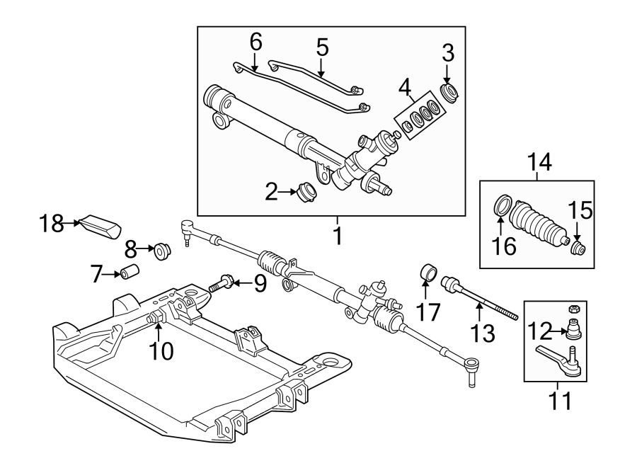 Diagram STEERING GEAR & LINKAGE. for your 2011 Chevrolet Equinox   