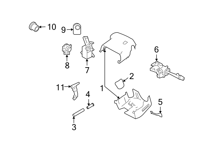 Diagram STEERING COLUMN. SHROUD. SWITCHES & LEVERS. for your 2005 Chevrolet Silverado 1500 Z71 Off-Road Standard Cab Pickup Fleetside  