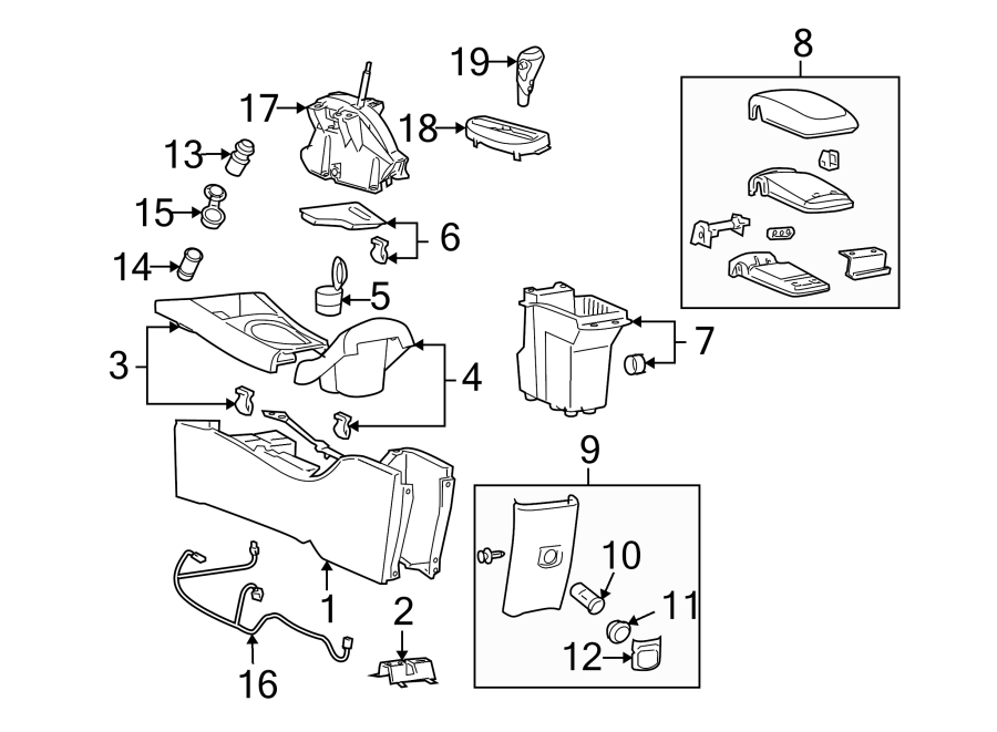 Diagram Front console. for your 2008 Chevrolet Equinox   