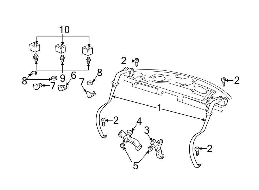 Diagram RESTRAINT SYSTEMS. REAR SEAT BELTS. for your 2018 Chevrolet Camaro 6.2L V8 A/T ZL1 Coupe 