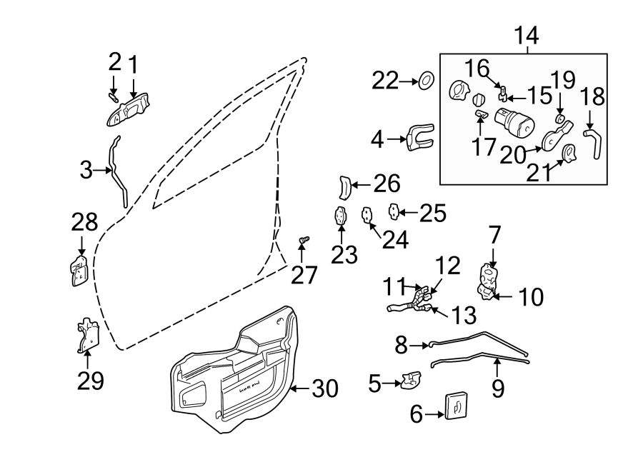 Diagram LOCK & HARDWARE. for your 2023 Chevrolet Trailblazer   