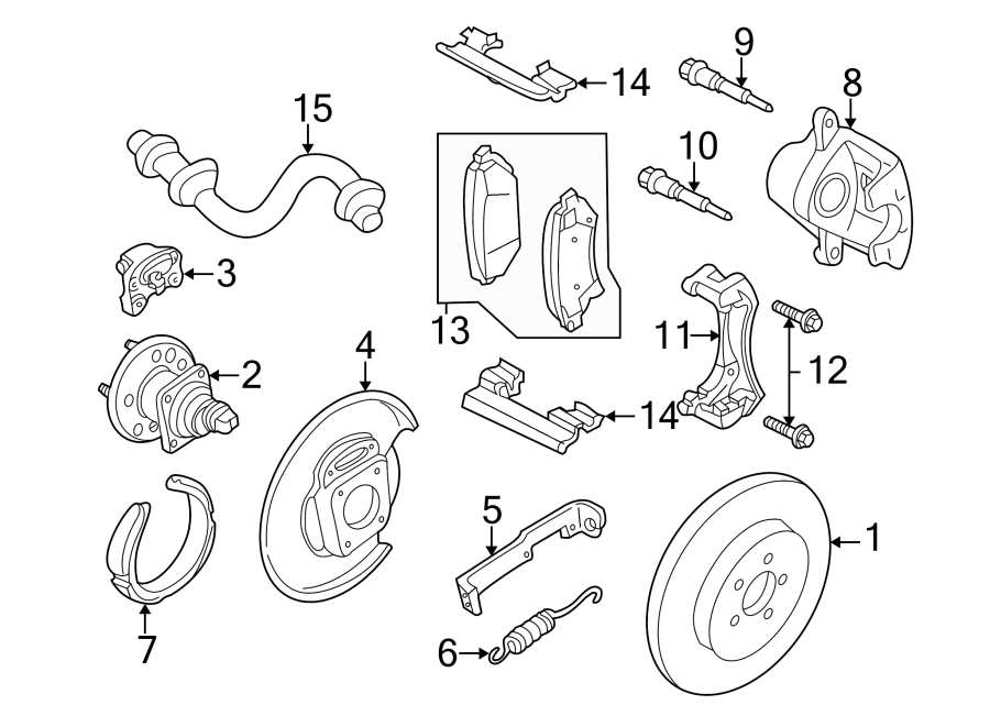 Diagram REAR SUSPENSION. BRAKE COMPONENTS. for your 2011 GMC Sierra 2500 HD 6.0L Vortec V8 FLEX A/T 4WD SLT Crew Cab Pickup 