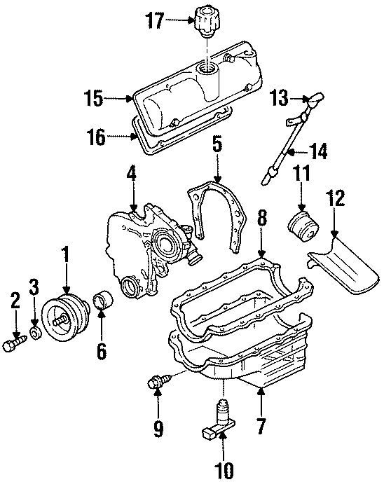 Diagram ENGINE / TRANSAXLE. ENGINE PARTS. for your 2006 Chevrolet Express 3500   