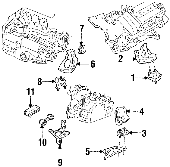 Diagram ENGINE / TRANSAXLE. ENGINE & TRANS MOUNTING. for your 2011 GMC Sierra 2500 HD 6.0L Vortec V8 FLEX A/T 4WD SLT Crew Cab Pickup 