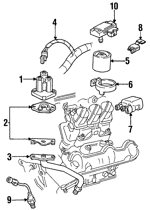 Diagram EMISSION SYSTEM. EMISSION COMPONENTS. for your 2018 Chevrolet Equinox   