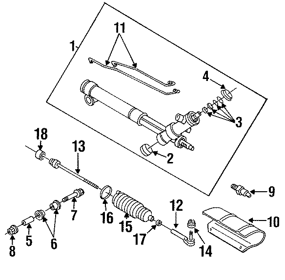 Diagram STEERING GEAR & LINKAGE. for your 2011 GMC Sierra 2500 HD 6.6L Duramax V8 DIESEL A/T 4WD WT Standard Cab Pickup 