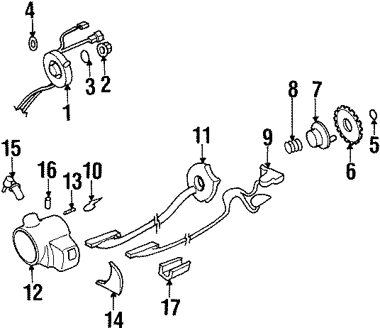 Diagram STEERING COLUMN. SHROUD. SWITCHES & LEVERS. for your 2005 Chevrolet Venture    