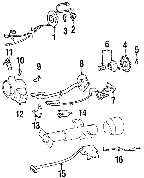 Diagram STEERING COLUMN. SHROUD. SWITCHES & LEVERS. for your 2005 Chevrolet Silverado 1500 Z71 Off-Road Standard Cab Pickup Fleetside  