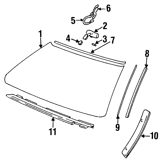 5WINDSHIELD. GLASS. REVEAL MOLDINGS.https://images.simplepart.com/images/parts/motor/fullsize/CG95370.png