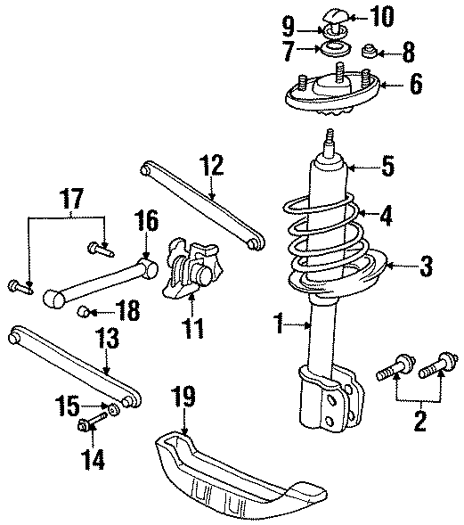 Diagram REAR SUSPENSION. SUSPENSION COMPONENTS. for your 2004 GMC Sierra 2500 HD 6.6L Duramax V8 DIESEL M/T RWD WT Crew Cab Pickup Fleetside 