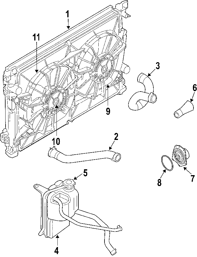 Diagram COOLING SYSTEM. COOLING FAN. RADIATOR. WATER PUMP. for your 2012 Jeep Wrangler   