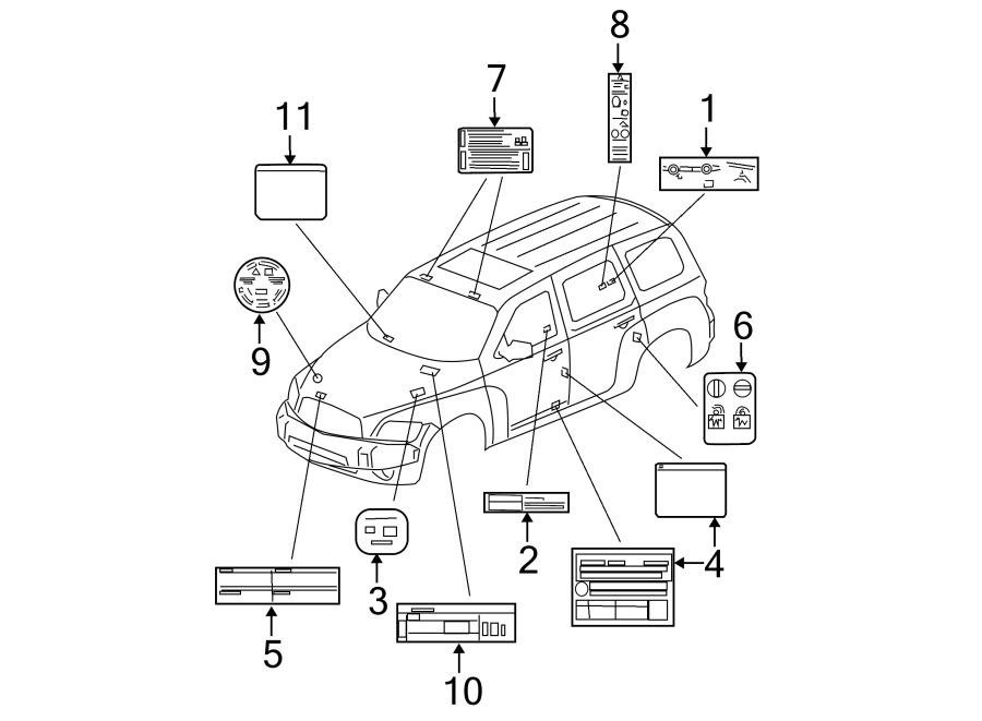 Diagram INFORMATION LABELS. for your 2016 Chevrolet Silverado   