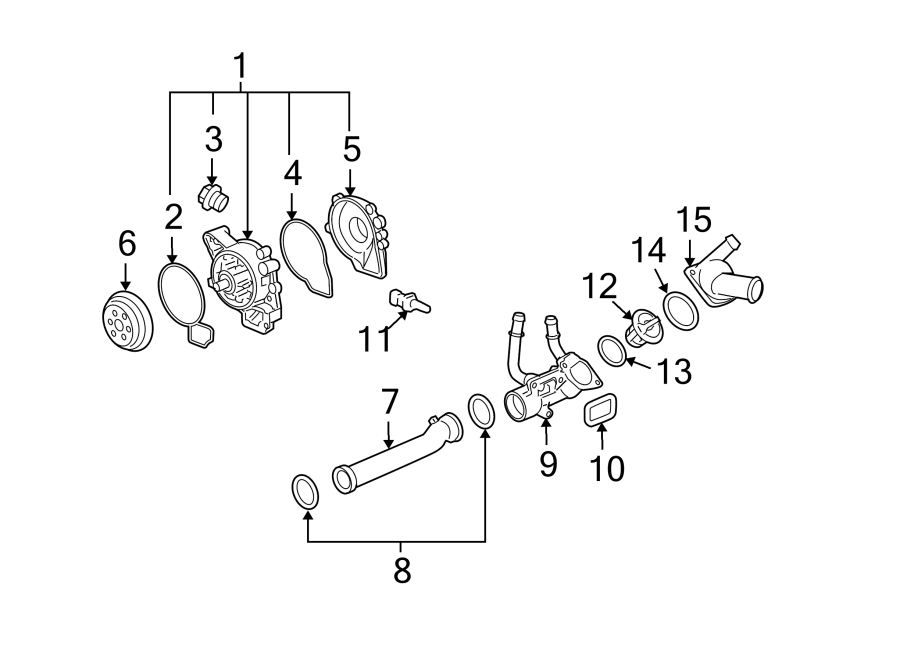 Diagram WATER PUMP. for your 2005 GMC Sierra 2500 HD WT Extended Cab Pickup 6.6L Duramax V8 DIESEL A/T RWD 