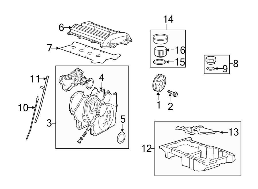 Diagram ENGINE / TRANSAXLE. ENGINE PARTS. for your 2005 Chevrolet Uplander    