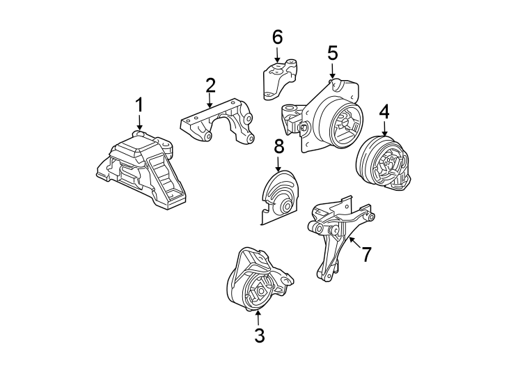 Diagram ENGINE / TRANSAXLE. ENGINE & TRANS MOUNTING. for your 2011 GMC Sierra 2500 HD 6.0L Vortec V8 FLEX A/T 4WD SLT Crew Cab Pickup 