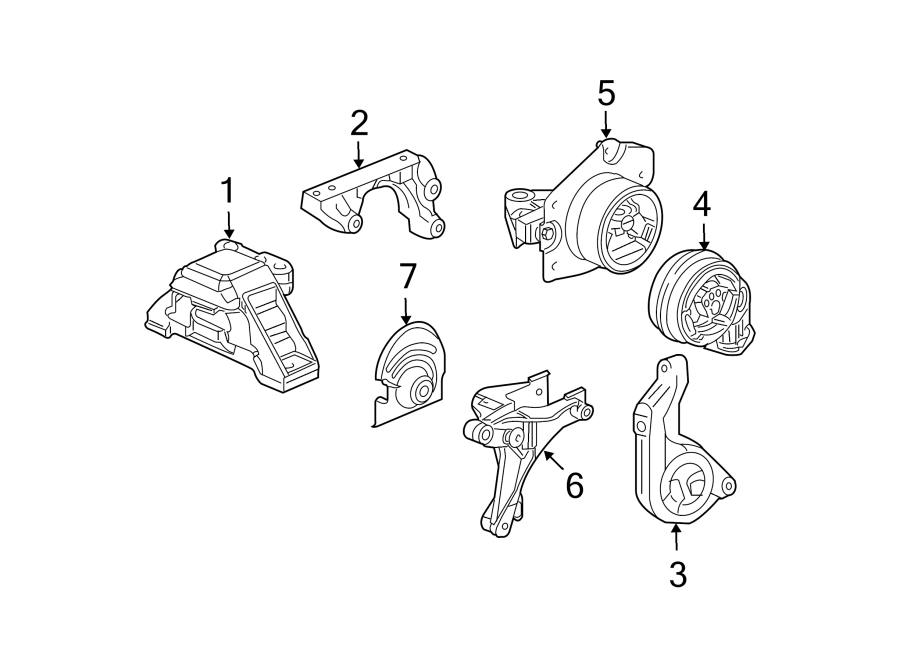 Diagram ENGINE / TRANSAXLE. ENGINE & TRANS MOUNTING. for your 2011 GMC Sierra 2500 HD 6.0L Vortec V8 FLEX A/T 4WD SLT Crew Cab Pickup 