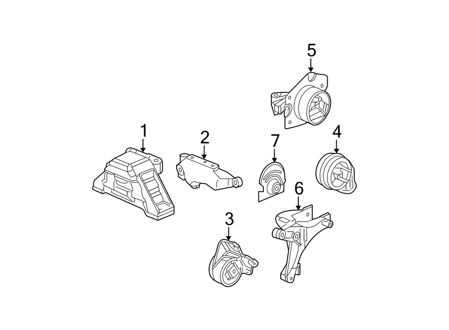 Diagram ENGINE / TRANSAXLE. ENGINE & TRANS MOUNTING. for your 2011 GMC Sierra 2500 HD 6.0L Vortec V8 FLEX A/T 4WD SLT Crew Cab Pickup 