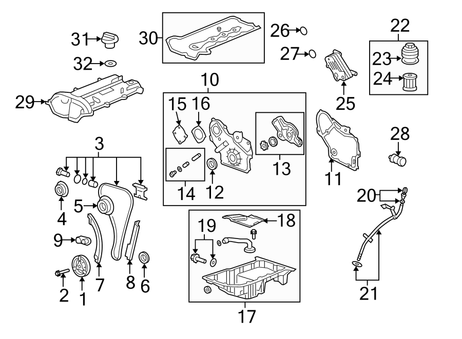 Diagram ENGINE / TRANSAXLE. ENGINE PARTS. for your 2005 Chevrolet Corvette   