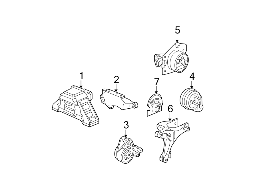 Diagram ENGINE / TRANSAXLE. ENGINE & TRANS MOUNTING. for your 2019 Chevrolet Suburban    