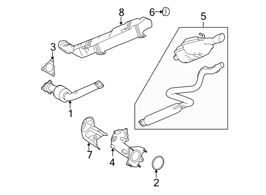 Diagram EXHAUST SYSTEM. EXHAUST COMPONENTS. for your 2018 Chevrolet Equinox 1.5L Ecotec A/T FWD LT Sport Utility 